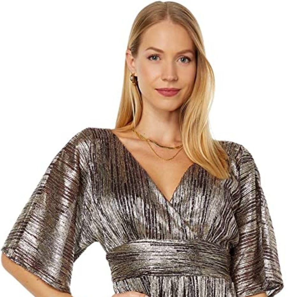 Lilly Pulitzer Parigi Maxi Dress in Gold Berry Crinkle